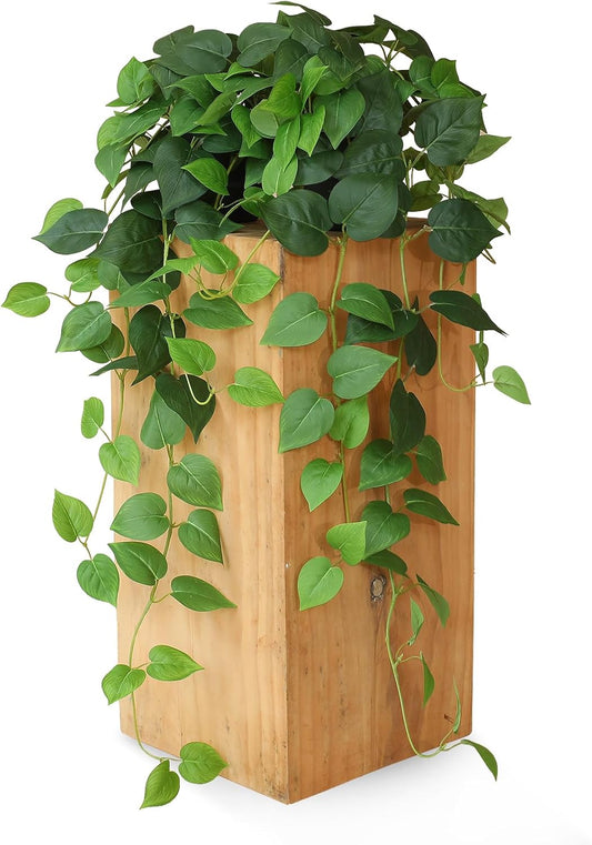 Fake Pothos Hanging Plants – 33" Set of 2 Faux Ivy Vines with Pots Realistic Silk Devil’s Ivy for Indoor Décor Low Maintenance Artificial House Plants for Home Bathroom or Office