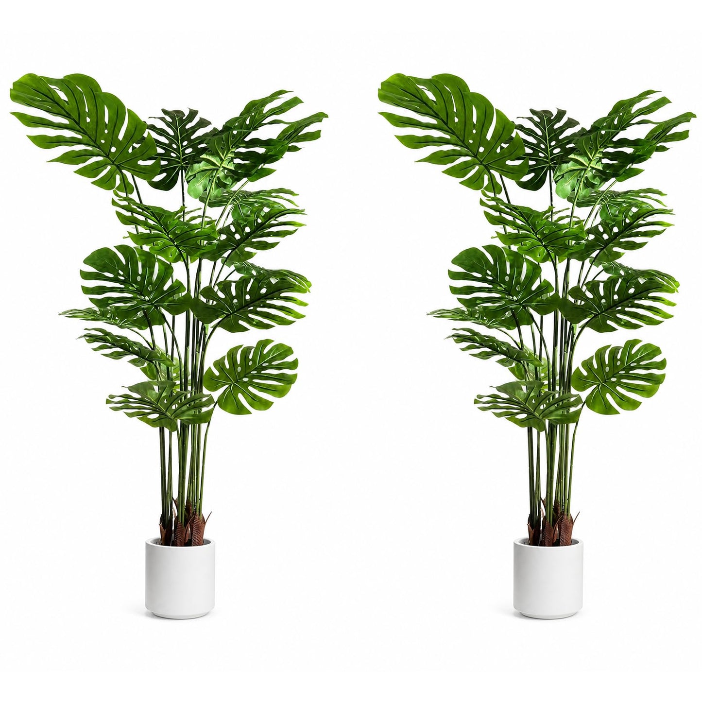 Artificial Monstera Deliciosa Plant 5.2ft, Lifelike Faux Swiss Cheese Floor Plant with 18 Leaves in Pot, Tall Fake Tropical Tree for Indoor Home Living Room Office Decor