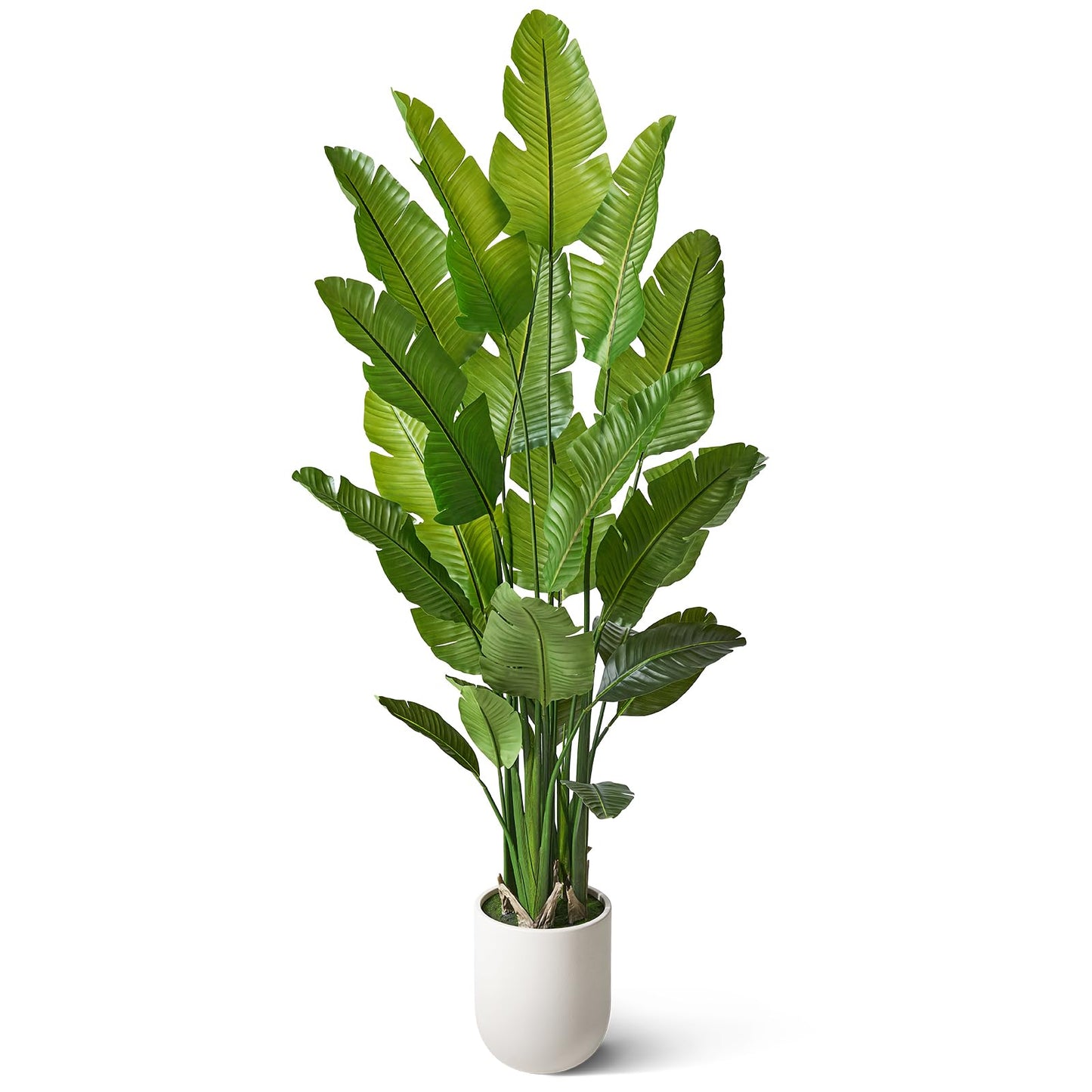 Bird of Paradise Artificial Plant,6Ft Tall Fake Plants Indoor, Faux Tropical Palm Tree with 10 Trunks, Large Artificial Tree Decor for Living Room Office Home