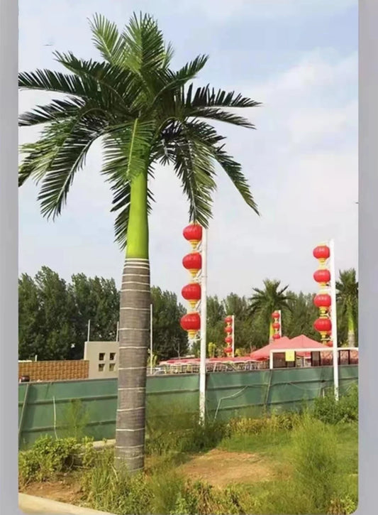 Artificial king Coconut Palm Trees Fiberglass Trunk Use for Outdoor Decoration