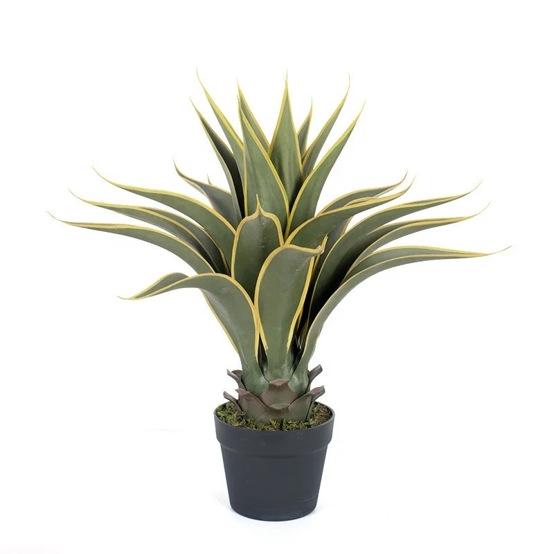 Artificial Sisal Hemp Plastic Plants Green Gladiolus PE Material Potted Agave Tree