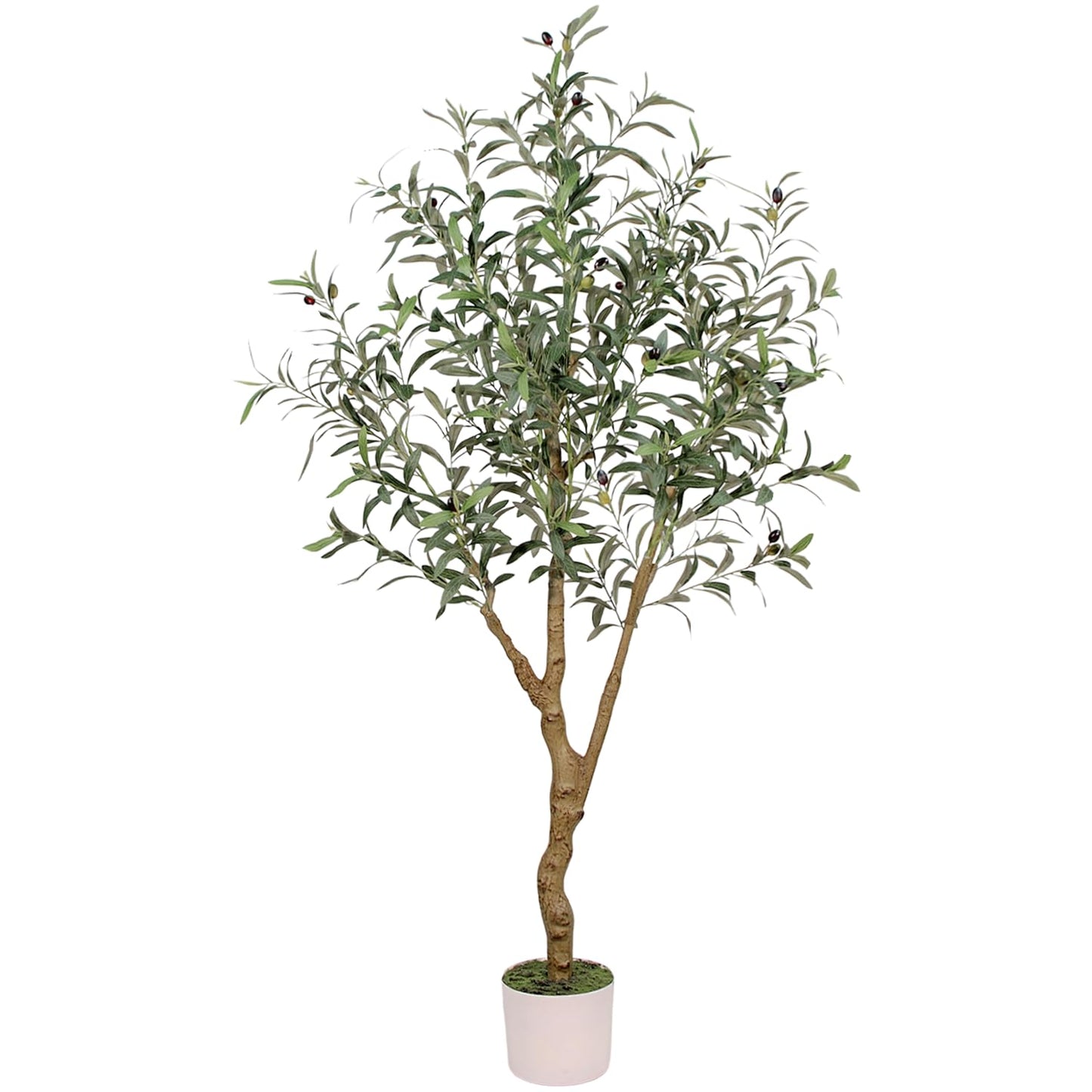 7FT Olive Trees Artificial Indoor - Realistic Artificial Olive Tree Indoor , Large Full Fake Plants with Lifelike Fruits and Leaves for Modern Home Office Living Room Decor