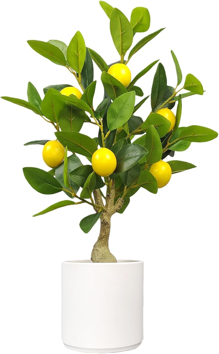 Artificial Lemon Tree 20.5 Inches Tall, Fake Potted Citrus Plant with Lemons, Faux Fruit Plant Medium Fake Houseplant for Indoor Home Office Desk Room Table Decor