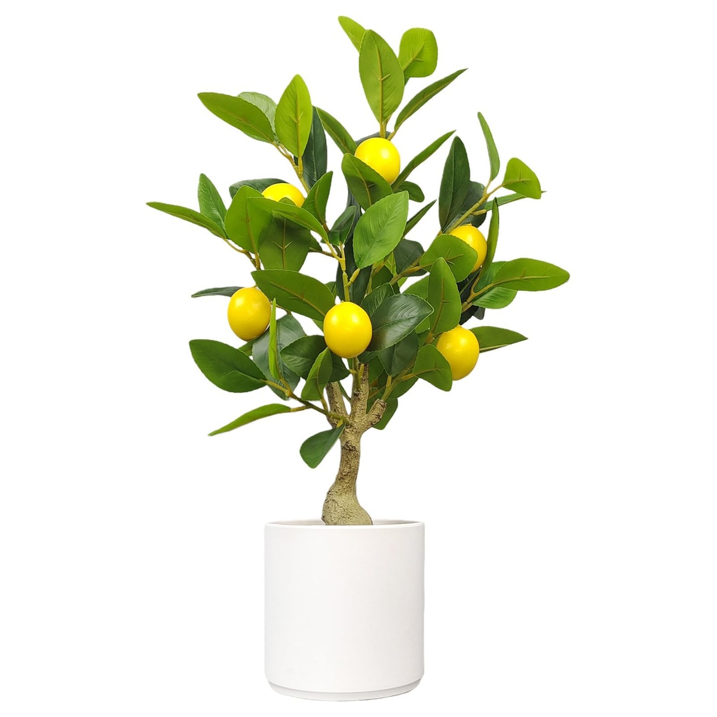 Artificial Lemon Tree 20.5 Inches Tall, Fake Potted Citrus Plant with Lemons, Faux Fruit Plant Medium Fake Houseplant for Indoor Home Office Desk Room Table Decor
