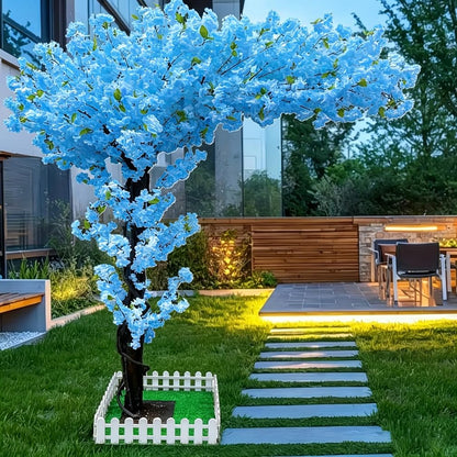4FT Artificial Cherry Blossom Tree, Flower Trees Tall Artificial Plant, Faux Silk Plant in Pot for Home Room Porch Entryway Office Decorations Indoor Outdoor