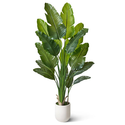 Bird of Paradise Artificial Plant,6Ft Tall Fake Plants Indoor, Faux Tropical Palm Tree with 10 Trunks, Large Artificial Tree Decor for Living Room Office Home