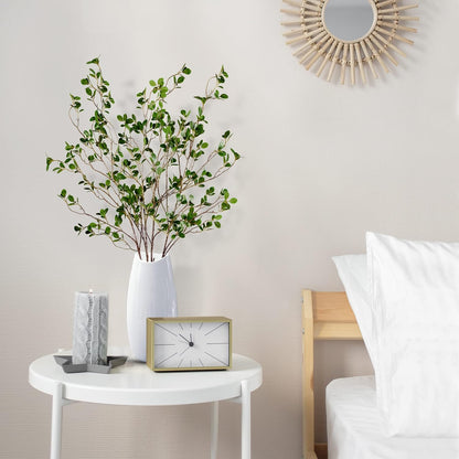 43’’ 4Pcs Artificial Ficus Branches Faux Leaf Spray Green Eucalyptus Branches Artificial Greenery Stems Fake Ficus Twig Plants for Home Office Wedding Vase Filler Shop Decoration