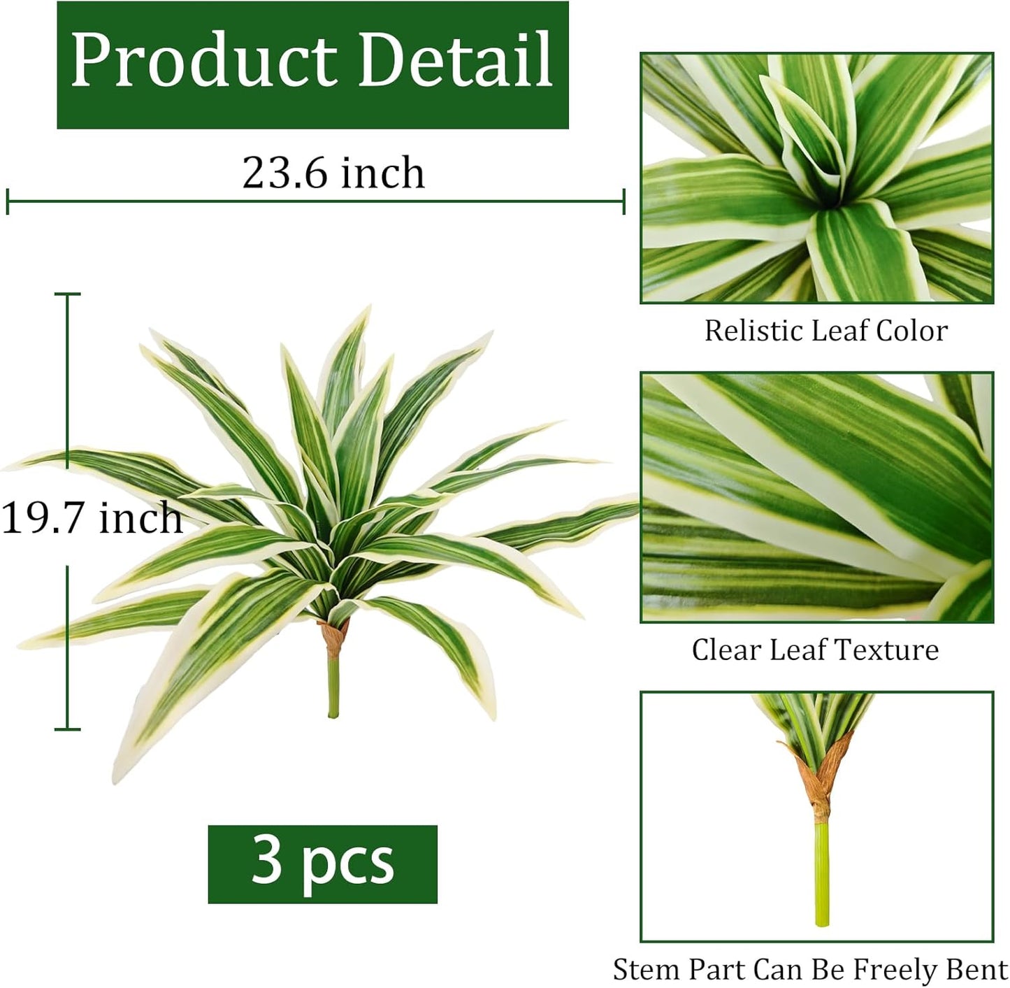 Fake Ferns, Faux Outdoor Plants UV Resistant,3D Real Touch Fake Plants Total 60 Blades,Weatherproof Artificial Plants Outdoor Indoor for Garden Porch Home Office Decor