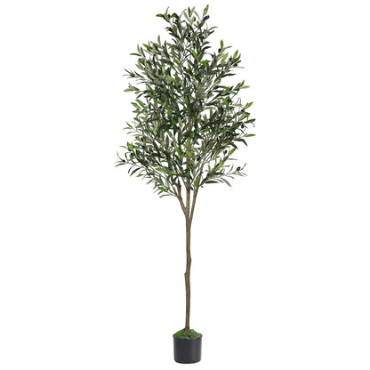 6ft Olive Tree Artificial Indoor, Fake Tree Potted Faux Olive Trees with Lifelike Fruits and Realistic Leaves, Artificial Plants Indoor Fake Plants for Modern Home Office Living Room Decor