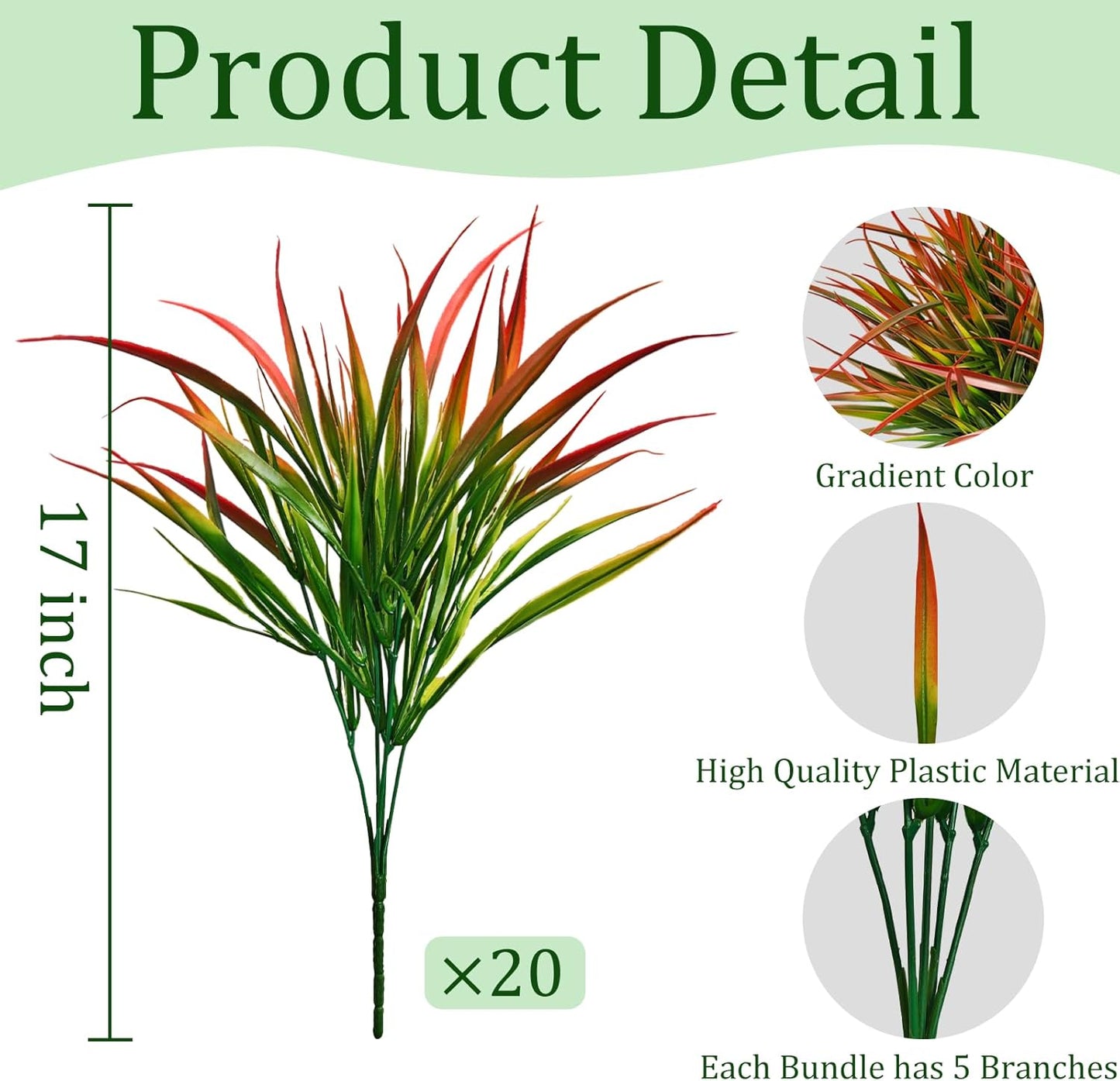 Artificial Plants Outdoor Fake Grass UV Resistant Faux Outdoor Plant, Artificial Greenery Stems Bushes Fake Plants for Spring Summer Fall Decor Fake Mums Fall Flowers Garden Home Decor