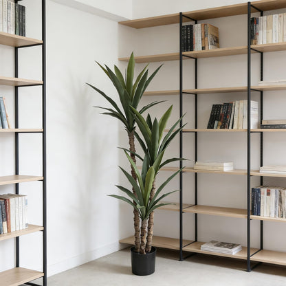 Artificial Agave Trees 4.5Ft Faux Agave Plant with 3 Heads Silk Faux Tree in Plastic Pot for Home Garden Office Decor