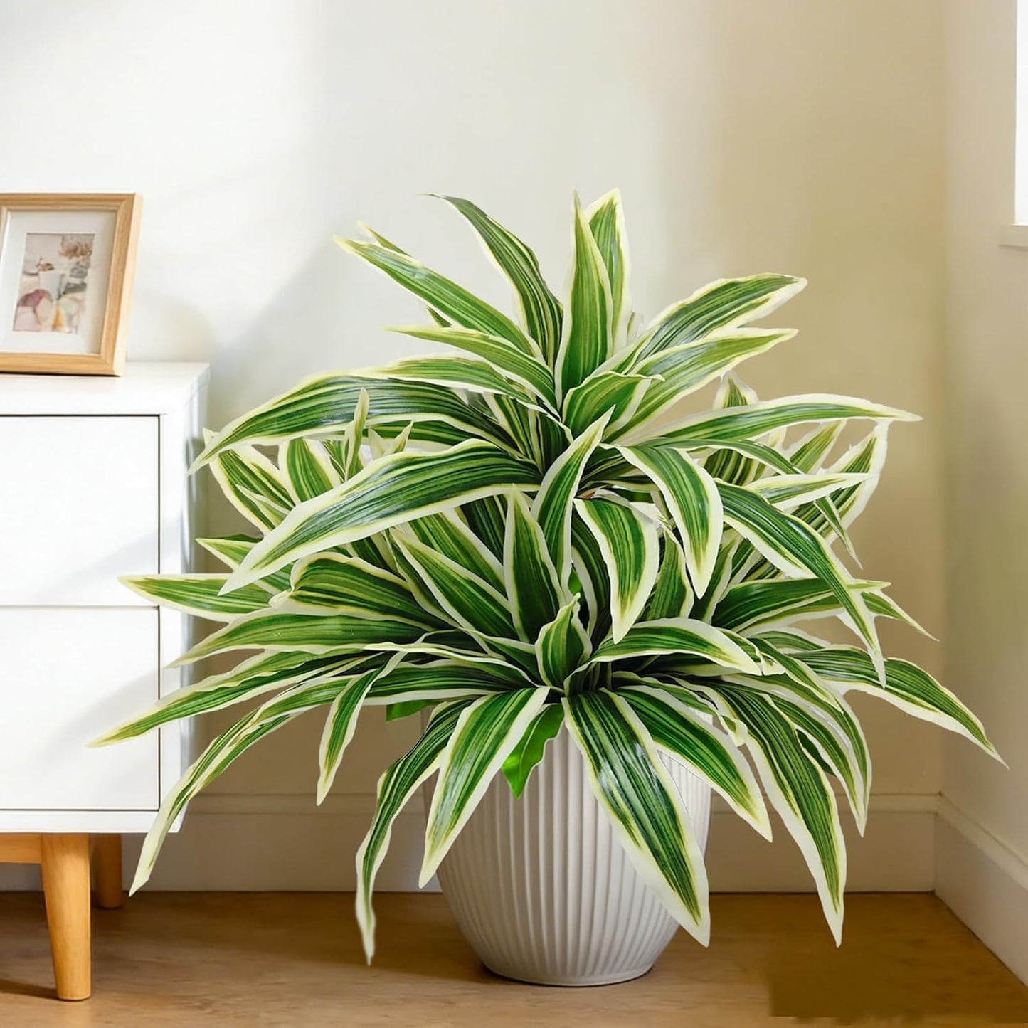 Fake Ferns, Faux Outdoor Plants UV Resistant,3D Real Touch Fake Plants Total 60 Blades,Weatherproof Artificial Plants Outdoor Indoor for Garden Porch Home Office Decor