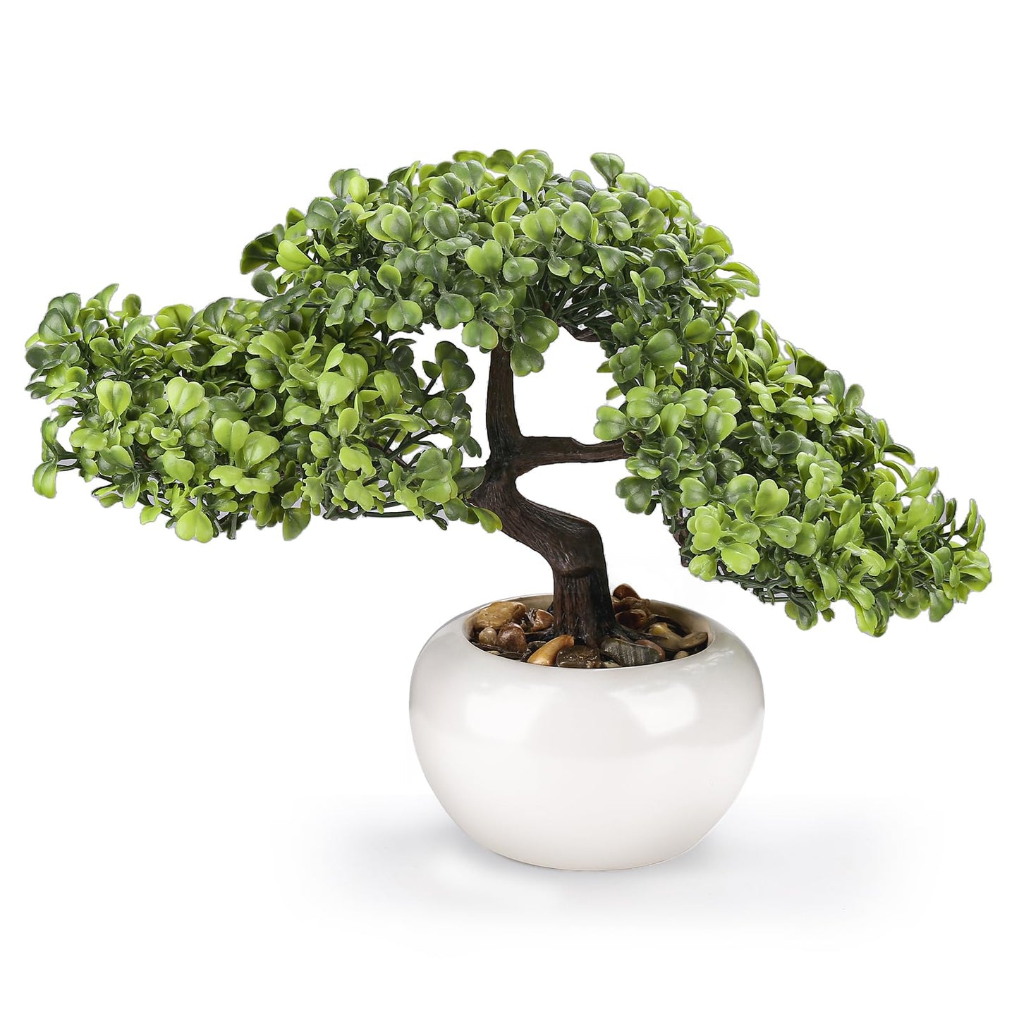 Artificial Bonsai Tree 9.5 Inch Fake Plants Decor, Faux Potted Juniper Plants Indoor Decor for Office Desk Home Table Bedroom Living Room Farmhouse Decorations