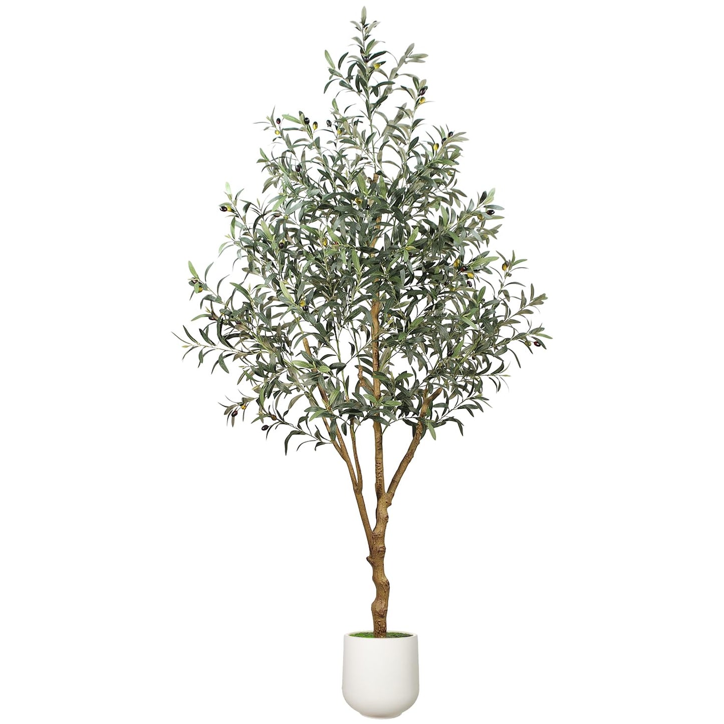 7FT Olive Trees Artificial Indoor - Realistic Artificial Olive Tree Indoor , Large Full Fake Plants with Lifelike Fruits and Leaves for Modern Home Office Living Room Decor