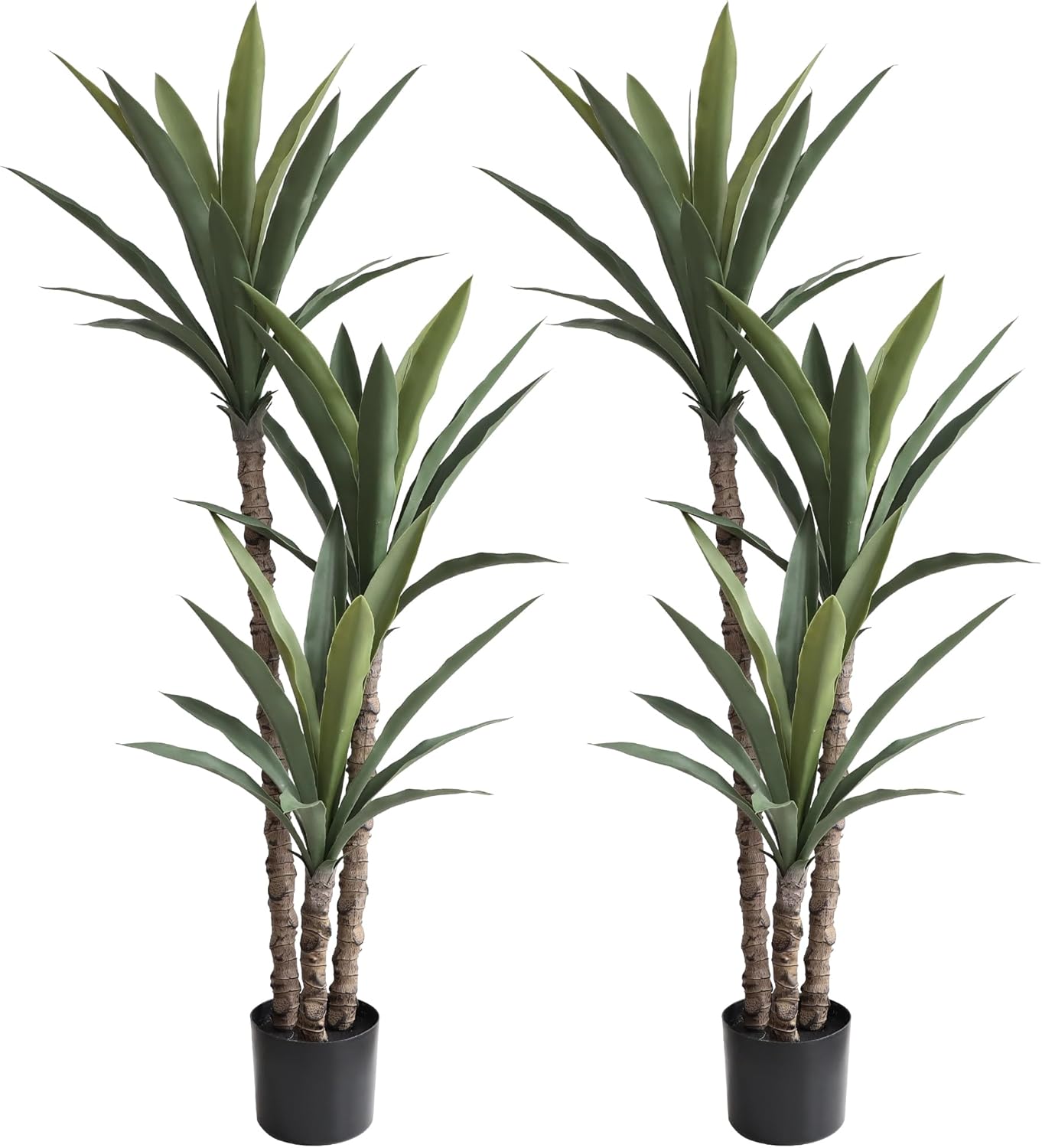 Artificial Agave Trees 4.5Ft Faux Agave Plant with 3 Heads Silk Faux Tree in Plastic Pot for Home Garden Office Decor