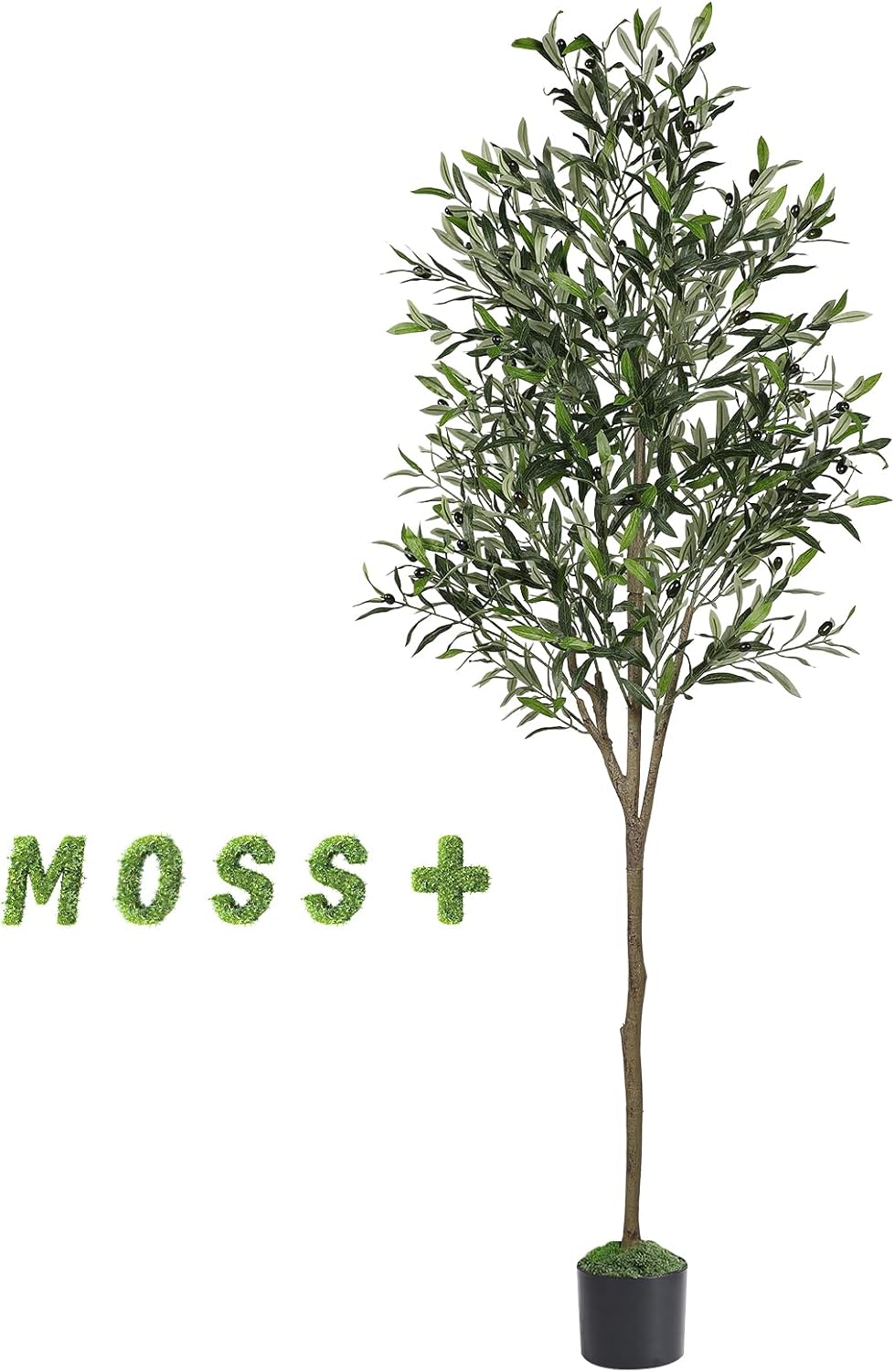 6ft Olive Tree Artificial Indoor, Fake Tree Potted Faux Olive Trees with Lifelike Fruits and Realistic Leaves, Artificial Plants Indoor Fake Plants for Modern Home Office Living Room Decor