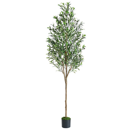 6ft Olive Tree Artificial Indoor, Fake Tree Potted Faux Olive Trees with Lifelike Fruits and Realistic Leaves, Artificial Plants Indoor Fake Plants for Modern Home Office Living Room Decor