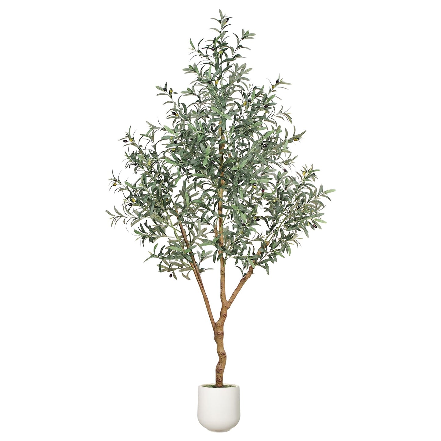 7FT Olive Trees Artificial Indoor - Realistic Artificial Olive Tree Indoor , Large Full Fake Plants with Lifelike Fruits and Leaves for Modern Home Office Living Room Decor