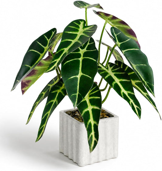 13" Artificial Potted Plant for Idoor Decor,Realistic Faux Tropical Green Plant for Desk Shelf Office Room Home Decoration