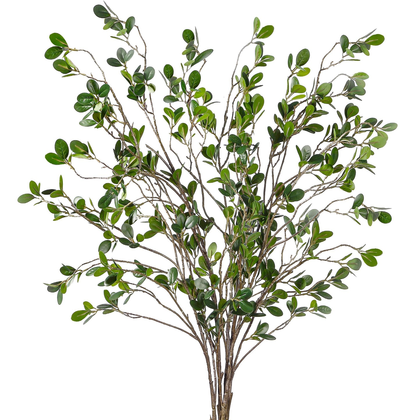 43’’ 4Pcs Artificial Ficus Branches Faux Leaf Spray Green Eucalyptus Branches Artificial Greenery Stems Fake Ficus Twig Plants for Home Office Wedding Vase Filler Shop Decoration