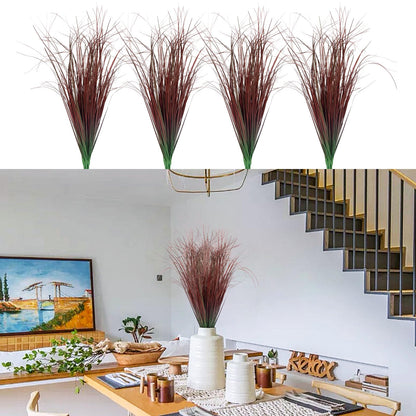 12Pcs Artificial Grass Plants, Faux Shrubs Wheat Grass, Artificial Tall Grass Fake Plants for Outdoor Decor,Artificial Greenery Stems Weed for Room Indoor Home Decor