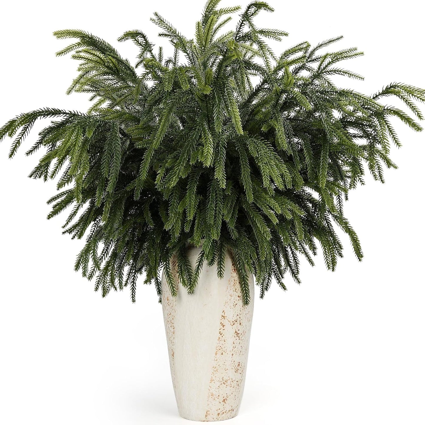 36 Inch Norfolk Pine Branches, Soft Textured Artificial Norfolk Pine Stems, Faux Cedar Pine Greenery Picks for Vase, DIY Garland Wreath, Christmas Indoor Outdoor Home Decor