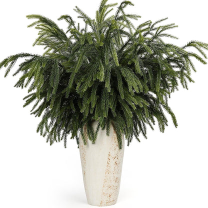36 Inch Norfolk Pine Branches, Soft Textured Artificial Norfolk Pine Stems, Faux Cedar Pine Greenery Picks for Vase, DIY Garland Wreath, Christmas Indoor Outdoor Home Decor
