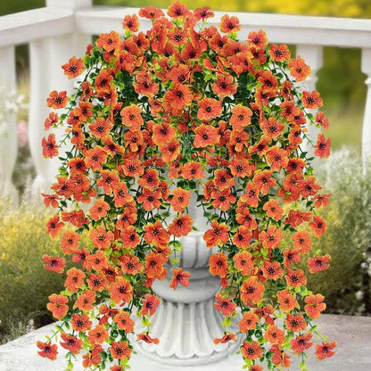 Artificial Plants Outdoor Fake Grass UV Resistant Faux Outdoor Plant, Artificial Greenery Stems Bushes Fake Plants for Spring Summer Fall Decor Fake Mums Fall Flowers Garden Home Decor