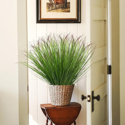 12Pcs Artificial Grass Plants, Faux Shrubs Wheat Grass, Artificial Tall Grass Fake Plants for Outdoor Decor,Artificial Greenery Stems Weed for Room Indoor Home Decor