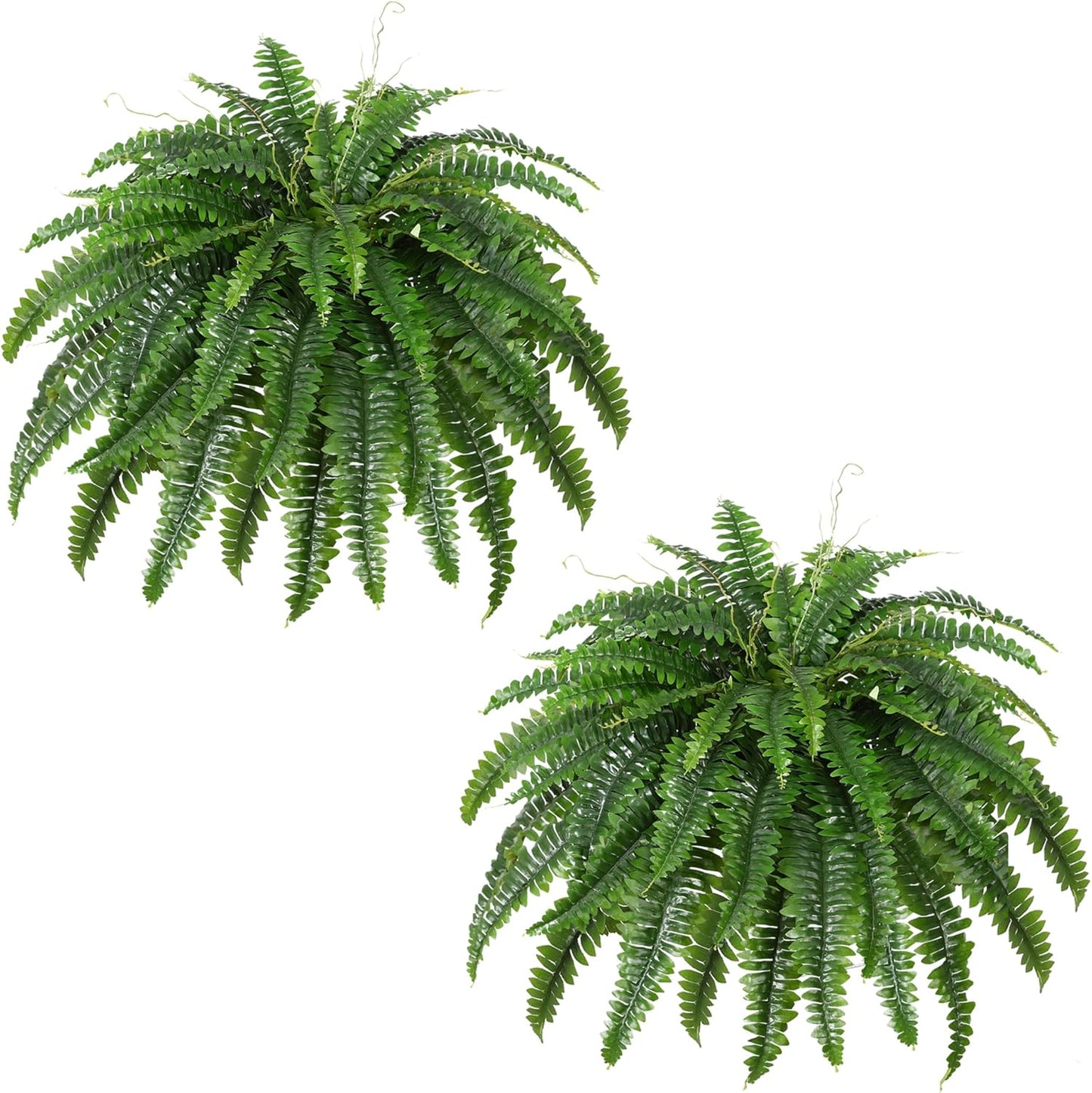 Artificial Boston Fern Bush Large Artificial Ferns for Outdoors, 45Inch Large Faux Ferns, Suitable for Office & Living Room Decor, 55Branches for Each Bouquet