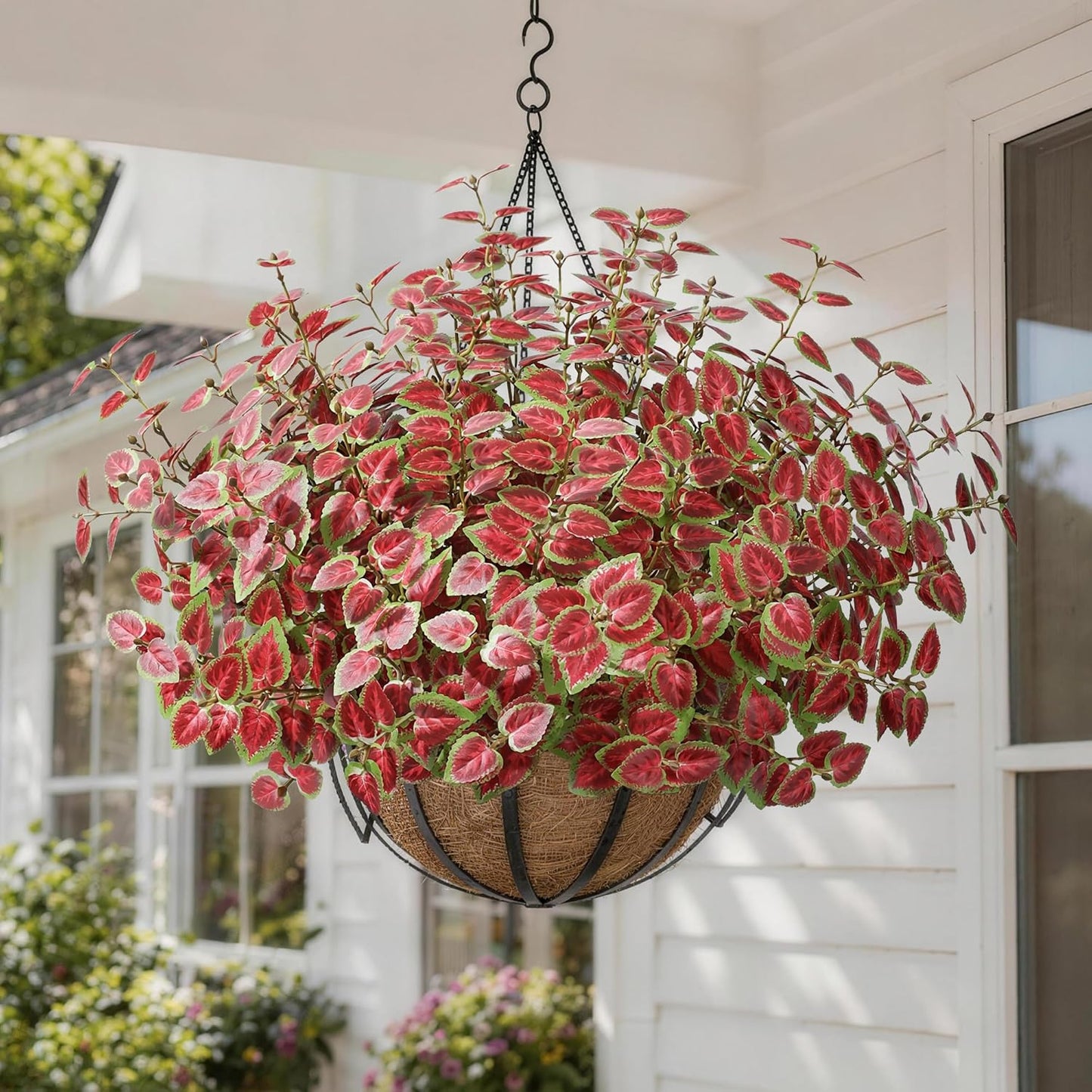Artificial Plants Outdoor, Faux Greenery Plants Outdoor UV Resistant Silk Plants with Stems, Fake Plants for Outside Planter Front Porch Patio Pathway Decoration
