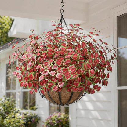 Artificial Plants Outdoor, Faux Greenery Plants Outdoor UV Resistant Silk Plants with Stems, Fake Plants for Outside Planter Front Porch Patio Pathway Decoration