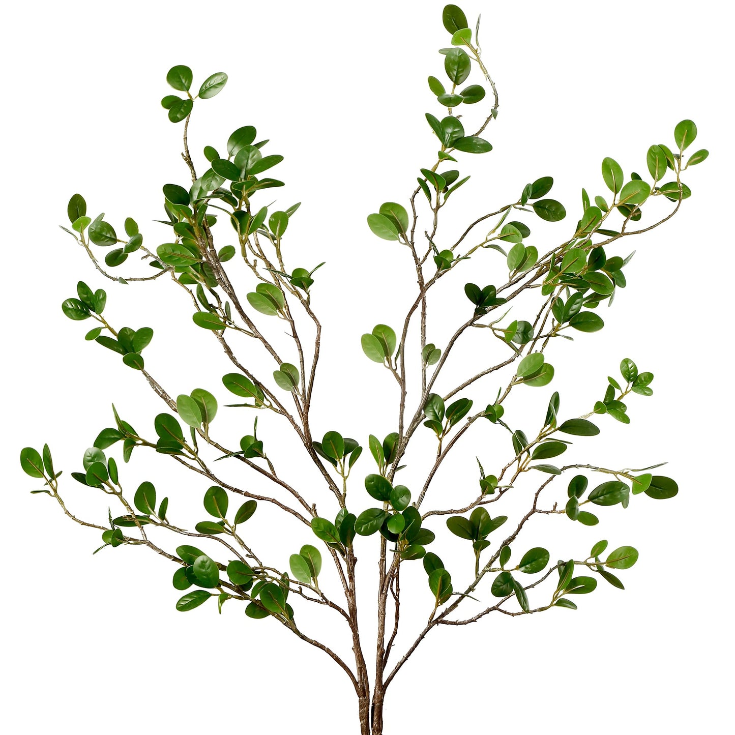 43’’ 4Pcs Artificial Ficus Branches Faux Leaf Spray Green Eucalyptus Branches Artificial Greenery Stems Fake Ficus Twig Plants for Home Office Wedding Vase Filler Shop Decoration