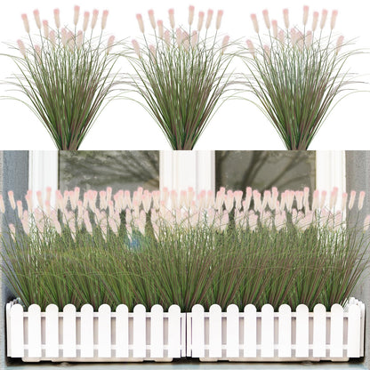 12Pcs Artificial Grass Plants, Faux Shrubs Wheat Grass, Artificial Tall Grass Fake Plants for Outdoor Decor,Artificial Greenery Stems Weed for Room Indoor Home Decor