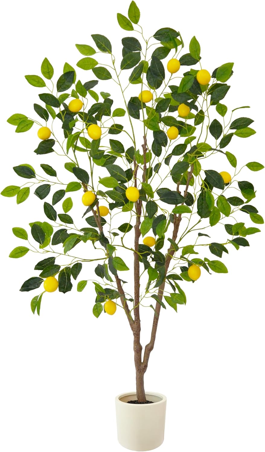 Artificial Lemon Tree, 5ft Tall Fake Lemon Silk Plant, Faux Lemon Plastic Fruit Tree for Indoor Home Decor Office Garden