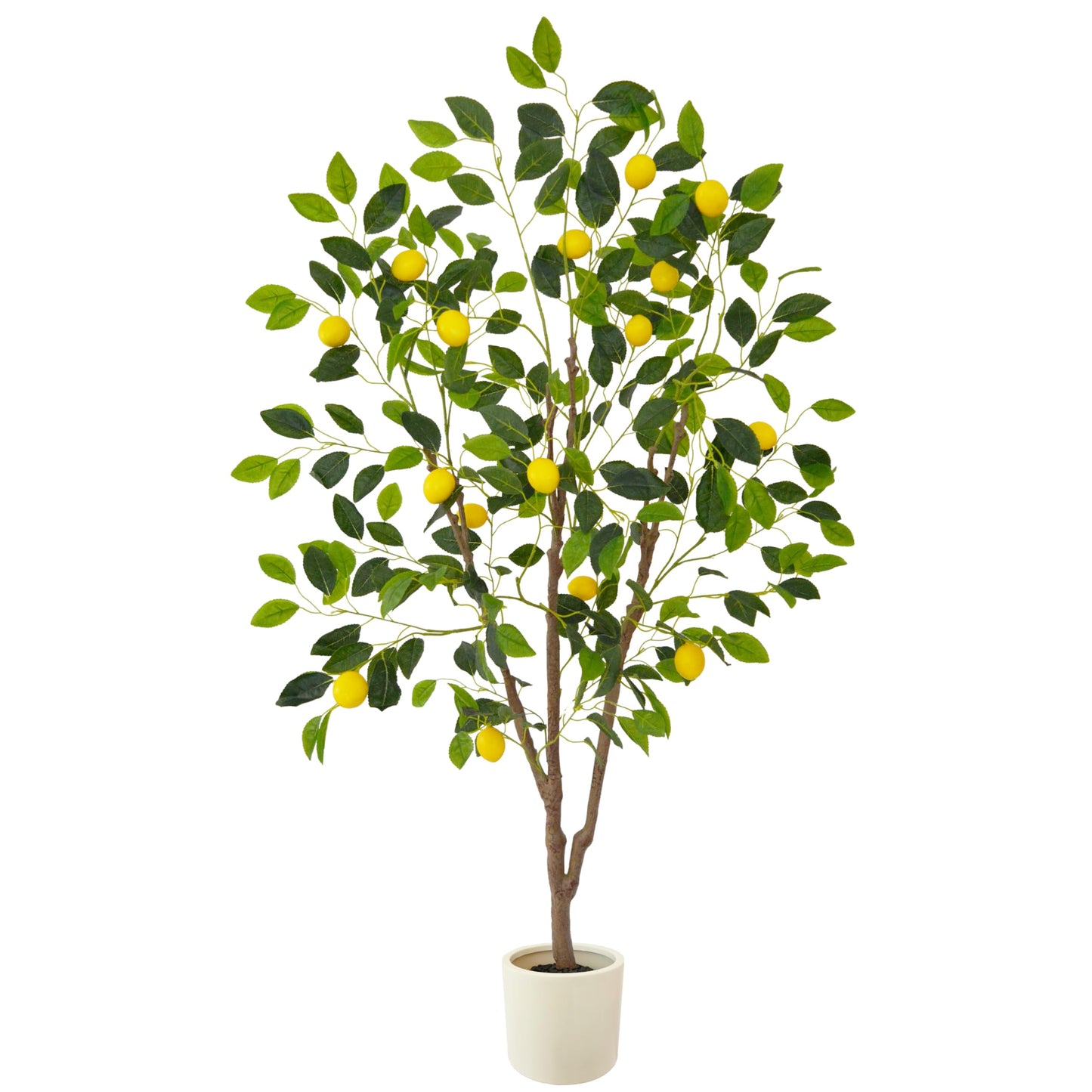 Artificial Lemon Tree, 5ft Tall Fake Lemon Silk Plant, Faux Lemon Plastic Fruit Tree for Indoor Home Decor Office Garden