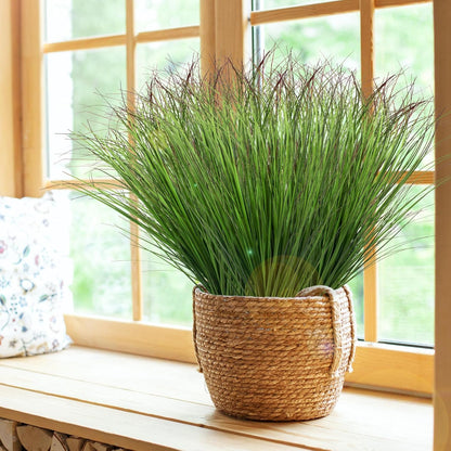 12Pcs Artificial Grass Plants, Faux Shrubs Wheat Grass, Artificial Tall Grass Fake Plants for Outdoor Decor,Artificial Greenery Stems Weed for Room Indoor Home Decor