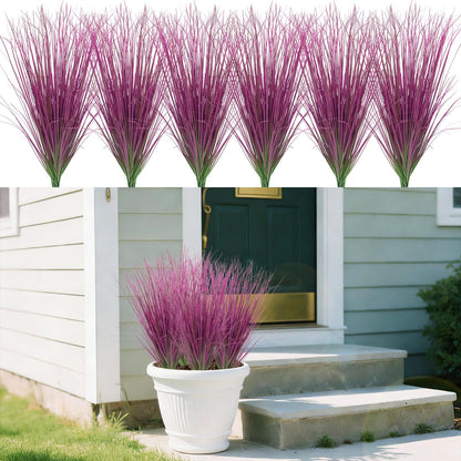 12Pcs Artificial Grass Plants, Faux Shrubs Wheat Grass, Artificial Tall Grass Fake Plants for Outdoor Decor,Artificial Greenery Stems Weed for Room Indoor Home Decor