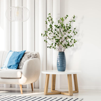 43’’ 4Pcs Artificial Ficus Branches Faux Leaf Spray Green Eucalyptus Branches Artificial Greenery Stems Fake Ficus Twig Plants for Home Office Wedding Vase Filler Shop Decoration