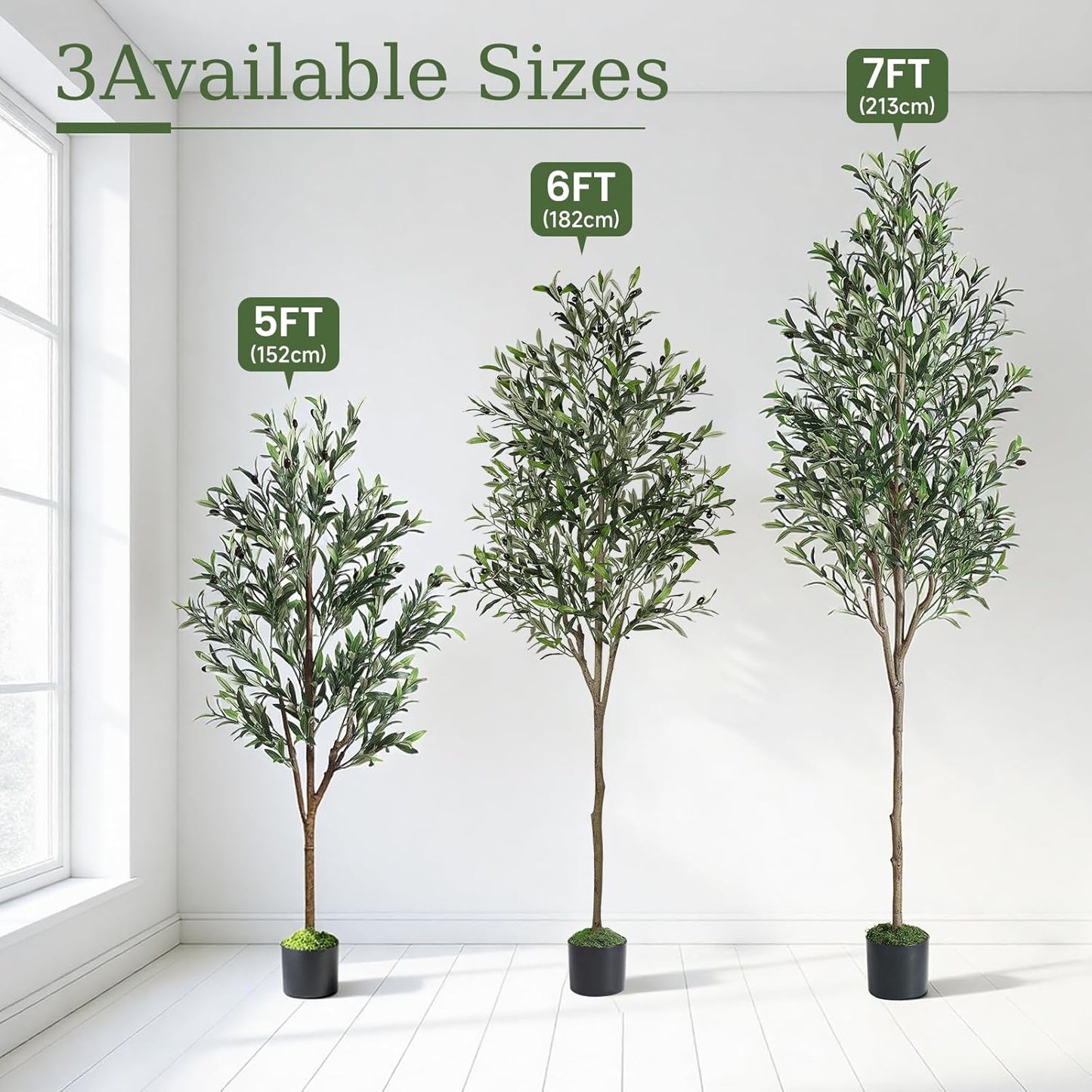 6ft Olive Tree Artificial Indoor, Fake Tree Potted Faux Olive Trees with Lifelike Fruits and Realistic Leaves, Artificial Plants Indoor Fake Plants for Modern Home Office Living Room Decor