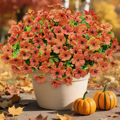 Artificial Plants Outdoor Fake Grass UV Resistant Faux Outdoor Plant, Artificial Greenery Stems Bushes Fake Plants for Spring Summer Fall Decor Fake Mums Fall Flowers Garden Home Decor