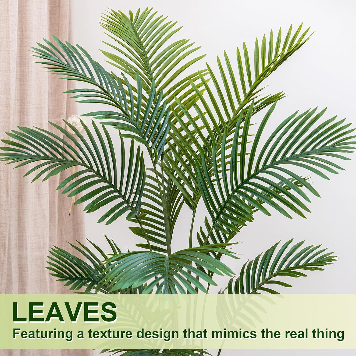 Palm Tree 6FT Artificial, 72in Tall Faux Palm Tree with 15.7 White Planter, Fake Potted Tree for Indoor & Outdoor Home Office Decor