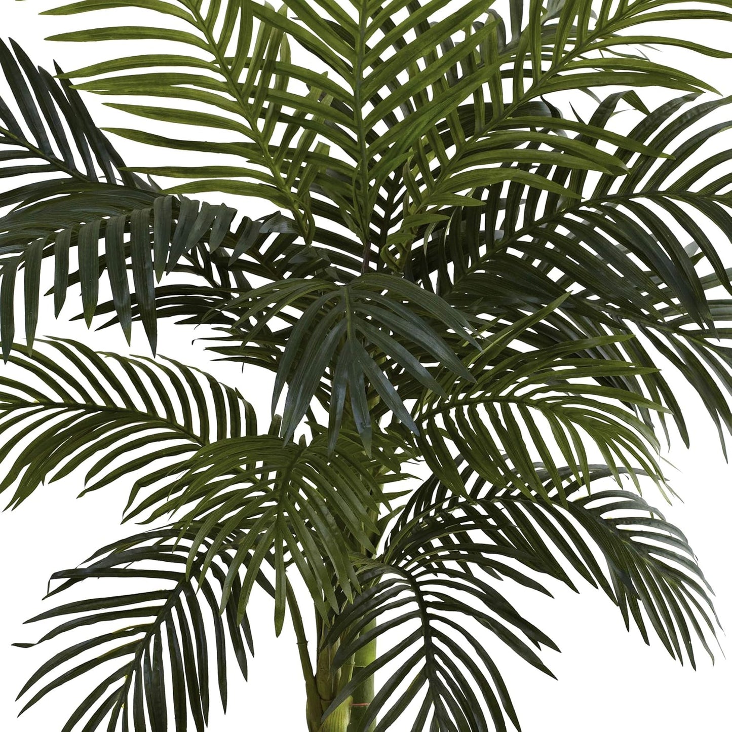 4ft Golden Cane Palm, Double Stalk Artificial Tree With Lush Realistic Foliage Maintenance Free Indoor Faux Palm Plant For Living Room, Easy Setup, Perfect Tropical Decoration