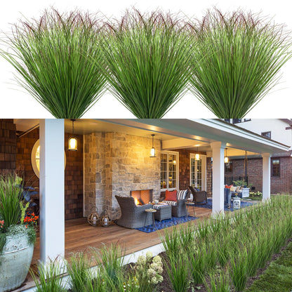 12Pcs Artificial Grass Plants, Faux Shrubs Wheat Grass, Artificial Tall Grass Fake Plants for Outdoor Decor,Artificial Greenery Stems Weed for Room Indoor Home Decor