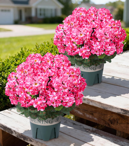 Fake Plants Artificial Flowers for Outdoors Decor, Fake Potted Plants Baby Breath With Green Eucalyptus Look Real UV Resistant Artificial Greenery with Pot for Outside Porch Garden Patio Yard