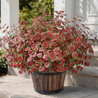 Artificial Plants Outdoor, Faux Greenery Plants Outdoor UV Resistant Silk Plants with Stems, Fake Plants for Outside Planter Front Porch Patio Pathway Decoration