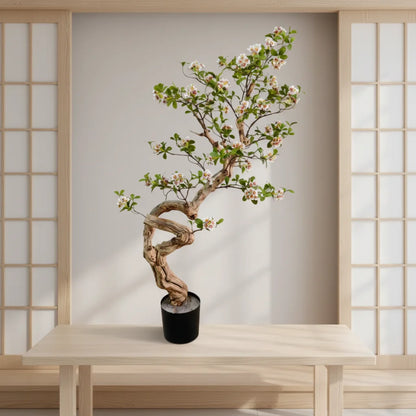 OV 6ft Christmas Sakura Tree with Cherry Blossoms Real Wood Fabric Fiberglass & Plastic Construction