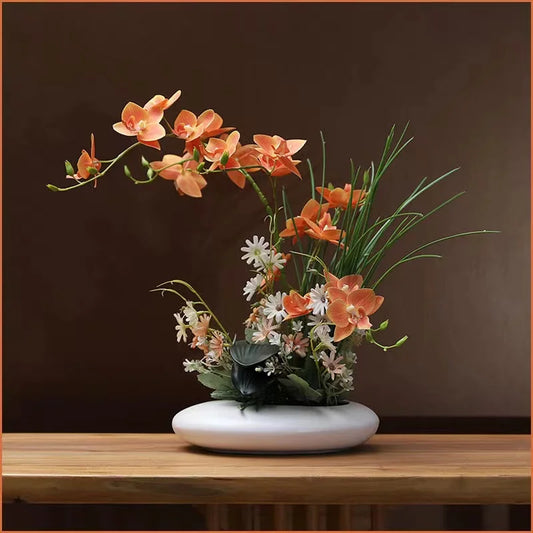 Orchid Fabric Flowers 60x35cm for 2026 Thanksgiving Halloween and Christmas Decorations