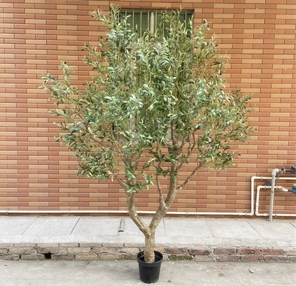 8ft Modern Large Garden Decoration Artificial Green Olive Tree with PE Trunk and Faux Plastic Poles 5-7 Days Delivery
