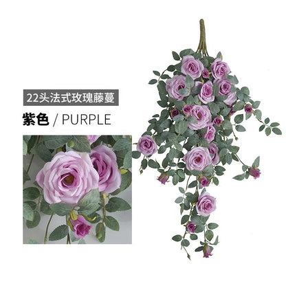 Stylish 80cm Artificial Rose Vine Rattan Wall Decor Unique Fabric Indoor Plants Shrubs OV Brand 3-5 Days Delivery
